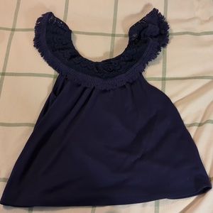 Girls lacey blue top. Size L